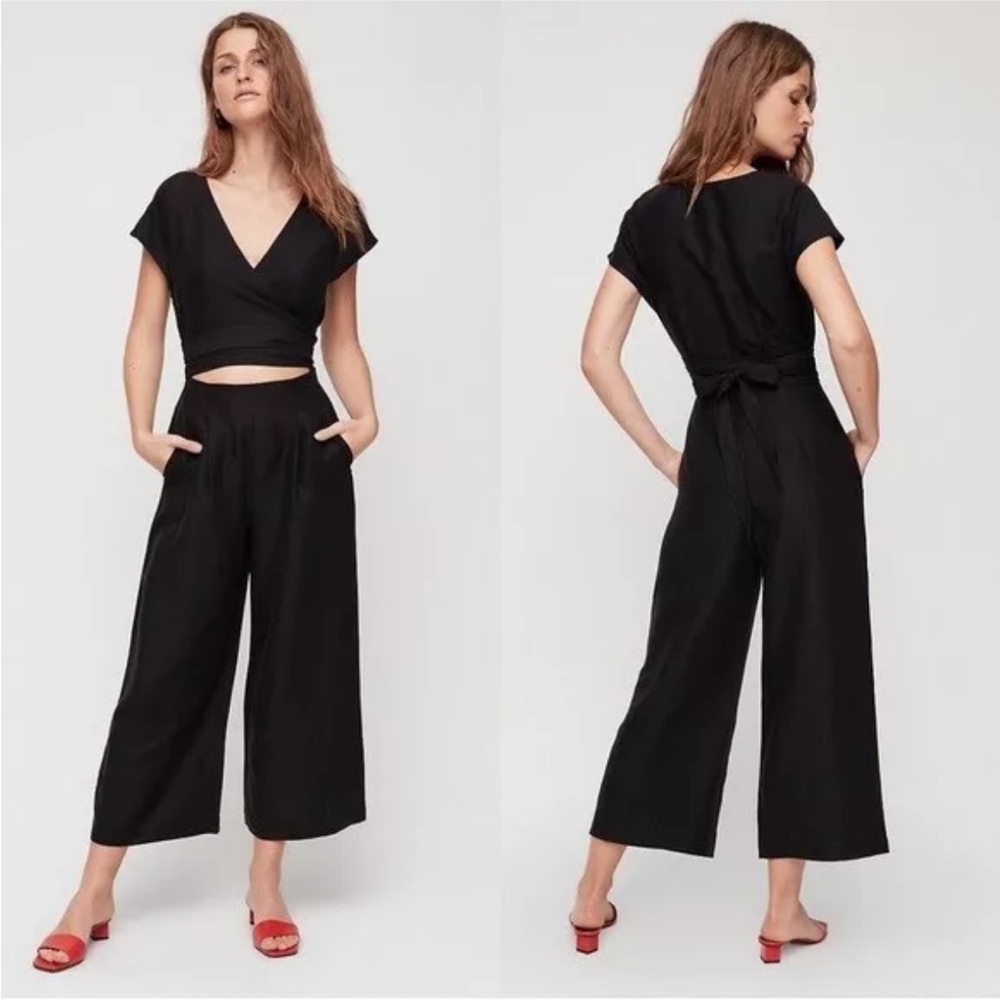 Aritzia Wilfred Brax Linen Jumpsuit Wide Leg